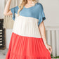 Tiered Colorblock Mini Dress