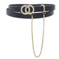 Rhinestone Double Circle Belt With Rhinestone Loop