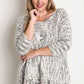 Chunky Knit Sweater Frayed Trim