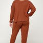Plus Size Solid Sweater Knit Top And Pant Set