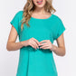 Short Dolman Slv Rib Knit Top